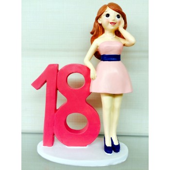 Figura para tarta 18 años GRABADA niña muñeco pastel cumpleaños
